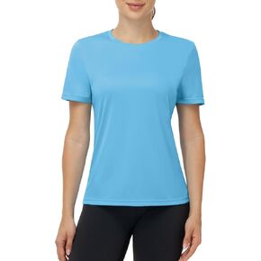 Runhit Womens UPF 50+ Sun Protection Shirts Short Sleeve Quick Dry UV Swim Rash Guard SPF Workout Tops T-Shirt Gym Running in Kuwait