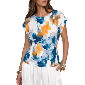 Cicy Bell المرأة Peplum قمم الصيف بيبي دول كاب كم تي شيرت أنيق عارضة طاقم الرقبة مطوي البلوزات in Kuwait