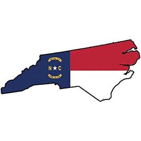EW Designs North Carolina State Shaped Flag Sticker Decal Vinyl NC Bumper Sticker Vinyl Sticker Car Truck Decal 5" in Kuwait
