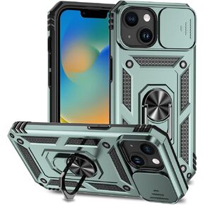 Hitaoyou Compatible with iPhone 15 Case, iPhone 15 Case with Camera Cover & Kickstand Military Grade Shockproof Heavy Duty Protective with Magnetic Car Mount Holder Case for iPhone 15 Red in Saudi Arabia