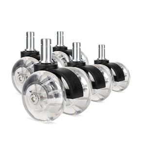 Chair Caster Wheels 2inches Swivel Soft Rollers Transparent Furniture Wheel 5Pcs in Kuwait