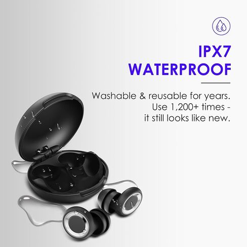 Ear Plugs for Sleeping - Total Silence! Single+Double Tips Design | 46dB Noise Reduction & Advanced Seal Tech | 8 Pairs (XS-L) + Case | Trusted by Millions (Black, Medium) in Saudi Arabia