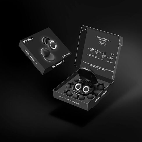Ear Plugs for Sleeping - Total Silence! Single+Double Tips Design | 46dB Noise Reduction & Advanced Seal Tech | 8 Pairs (XS-L) + Case | Trusted by Millions (Black, Medium) in Saudi Arabia