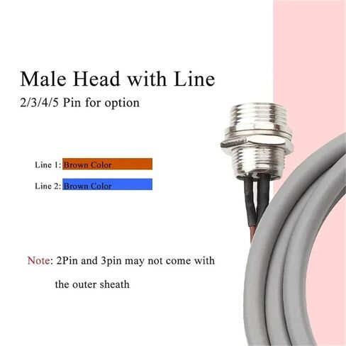 GX12 2 3 4 5Pin كابل موصل واحد الذكور والإناث خط اتصال الطيران سلك تمديد M12 1 قطعة (ذكر مع سلك، 30 سم، 4P) in Kuwait