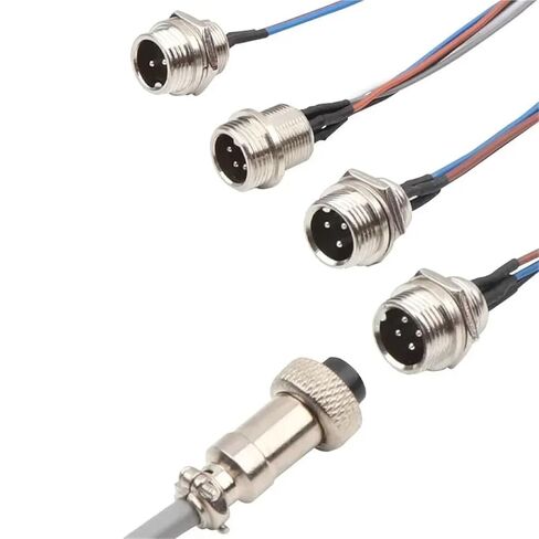 GX12 2 3 4 5Pin كابل موصل واحد ذكر وأنثى خط اتصال الطيران سلك تمديد M12 1 قطعة (أنثى مع سلك، 20 سم، 5P) in Kuwait
