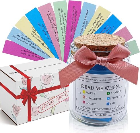Bible Verse Jar Christian Gift For Women, Mom, Best Friend Stocking Stuffers Perfect For Christmas, Birthday,Retirement Religious Keepsake For Self Care, Anxiety, Depression Read Me When Scripture in Saudi Arabia