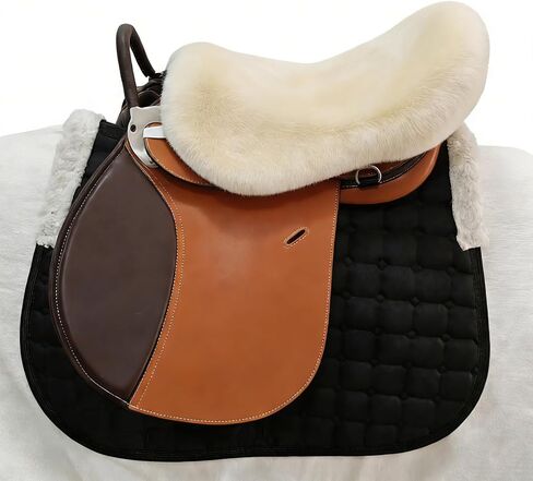 English-Style Sheepskin Saddle seat Cover, Genuine Sheepskin Saddle pad, Merino Sheepskin Saddle pad in Kuwait