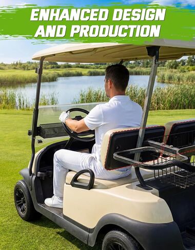 مجموعة غطاء غطاء المقعد الخلفي لعربة الجولف Yamaha G14 G16 G19 G20 G22، قطعتين باللون الأسود، سهلة التركيب in Kuwait