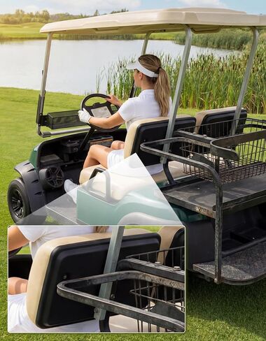 مجموعة غطاء غطاء المقعد الخلفي لعربة الجولف Yamaha G14 G16 G19 G20 G22، قطعتين باللون الأسود، سهلة التركيب in Kuwait