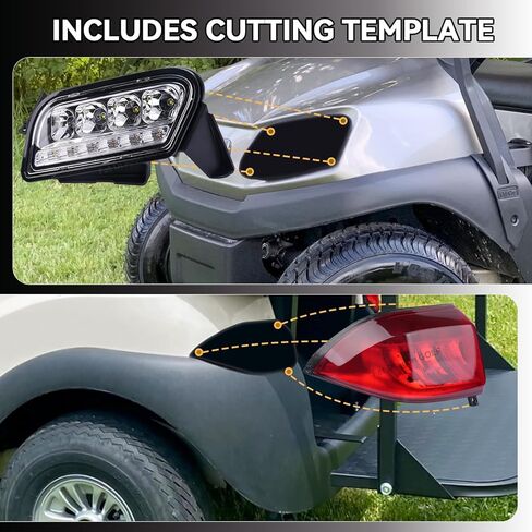 مجموعة إضاءة Panglong Club Car Tempo LED، مصباح أمامي وخلفي لعربة الجولف مع مجموعة سرج، مناسبة لنادي السيارات Tempo Gas وعربة الجولف الكهربائية in Kuwait