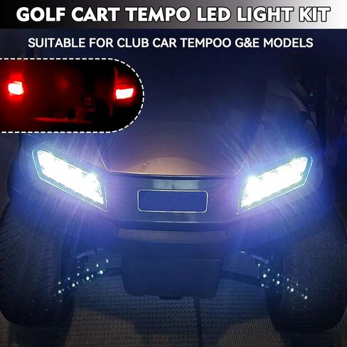 مجموعة إضاءة Panglong Club Car Tempo LED، مصباح أمامي وخلفي لعربة الجولف مع مجموعة سرج، مناسبة لنادي السيارات Tempo Gas وعربة الجولف الكهربائية in Kuwait