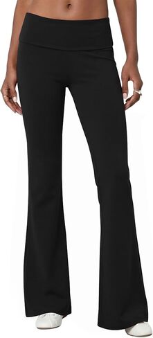 Rapbin Fold Over Flare Leggings for Women Yoga Pants Y2k Lounge Sweatpants Workout Athletic Joggers Slim Fit Bottoms 2026 in Saudi Arabia