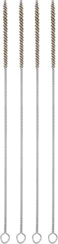 uxcell Pipe Cleaner Brush 6 mm Wire Pipe Cleaner Bore Brush Cleaning Stainless Steel Handle for Tubes Brass 4 Pcs in Kuwait