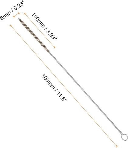 uxcell Pipe Cleaner Brush 6 mm Wire Pipe Cleaner Bore Brush Cleaning Stainless Steel Handle for Tubes Brass 4 Pcs in Kuwait