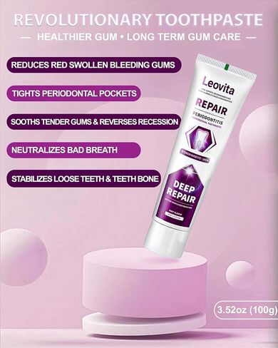 Gingivitis Treatment Toothpaste, Gum Disease Treatment Plaque Remover, Periodontitis Treatment at Home, Gum Repair for Receding Gums Regrowth, Bad Breath Treatment Hydroxyapatite Toothpaste in Kuwait