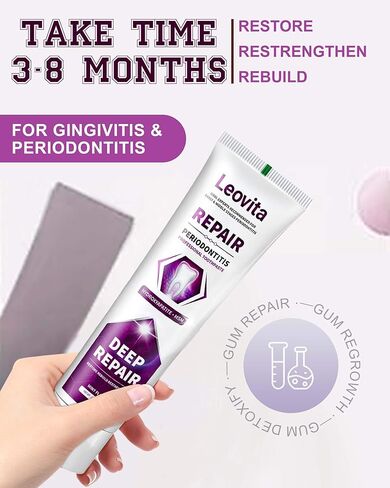 Gingivitis Treatment Toothpaste, Gum Disease Treatment Plaque Remover, Periodontitis Treatment at Home, Gum Repair for Receding Gums Regrowth, Bad Breath Treatment Hydroxyapatite Toothpaste in Kuwait