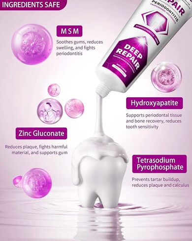 Gingivitis Treatment Toothpaste, Gum Disease Treatment Plaque Remover, Periodontitis Treatment at Home, Gum Repair for Receding Gums Regrowth, Bad Breath Treatment Hydroxyapatite Toothpaste in Kuwait
