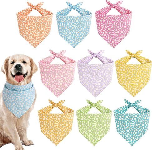 9 Pieces Holiday Dog Bandanas Halloween Dog Bandanas Thanksgiving Christmas Dog Handkerchief Adjustable Large Pet Scarf Washable Dog Scarves for Dog Costume Supply (Cute Pattern) in Saudi Arabia