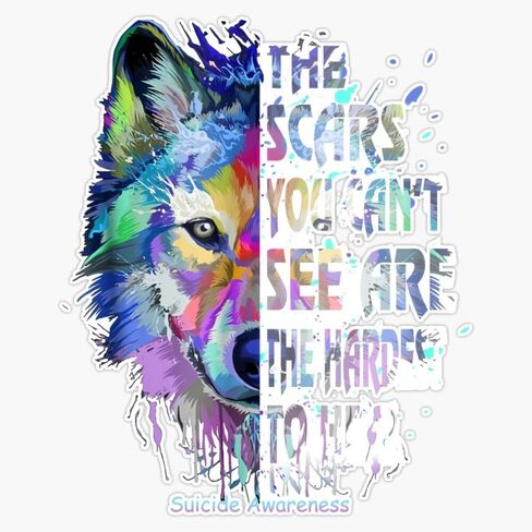 The Scars You Can't See are The Hardest to Heal Suicide Awareness Sticker Vinyl Decal Car Laptop Wall Window Bumper Sticker 5" in Kuwait