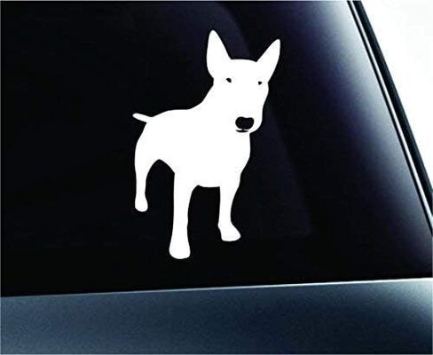 Bull Terrier Silhouette Symbol Decal Paw Print Dog Puppy Pet Family Breed Love Car Truck Sticker Window (White), Decal Sticker Vinyl Car Home Truck Window Laptop in Kuwait