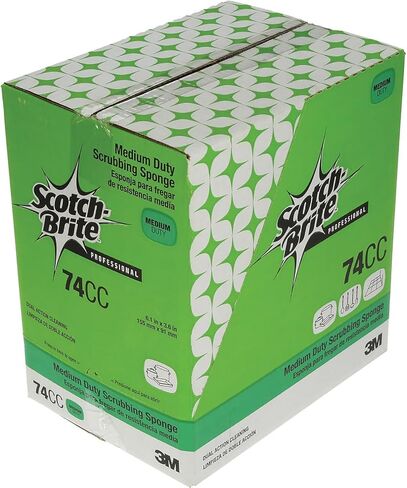 Scotch-Brite PROFESSIONAL Medium-Duty Scrubbing Sponge, 3.6 X 6.1, 0.7" Thick, Yellow/green, 10/pack in Kuwait