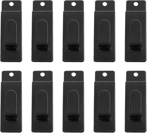 Lovelysp 10PCS Black Metal Hooks Wall Plate Hooks Batten Wall Accessories 74×24mm/2.91×0.94inch Suitable for Picture Frame Display Painting Photography Retail Stores etc in Kuwait
