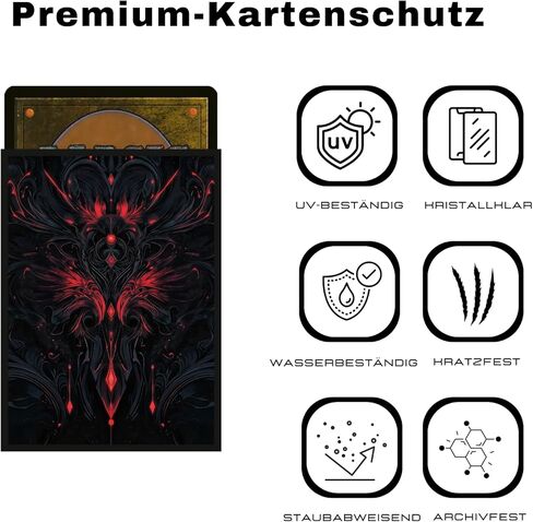 Trading Card Sleeves – 100 Count – Glossy Art Back & Clear Front (66 x 92 mm) – Fits Standard Cards, MTG, Sports & Collector Decks in Kuwait