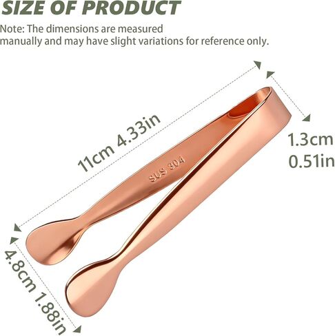SmileCat 10Pcs Ice Tongs Sugar Cubes Mini Tongs 4.41Inch Food-Grade Stainless Steel Kitchen Utensils Set. Small Tongs for Appetizers,Charcuterie Board,Desserts,Coffee,Grazing Table Supplies. Rose Gold in Kuwait