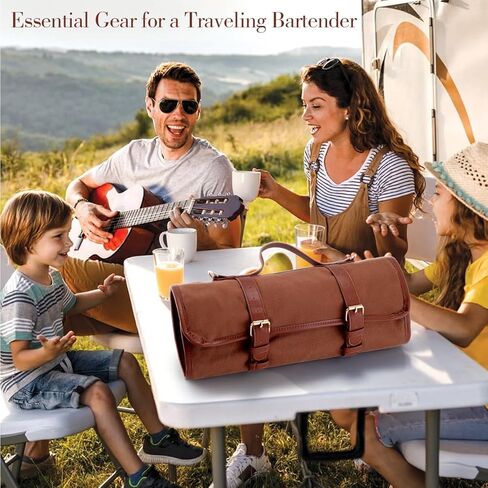 Bartender Kit Bag, 17-Piece Copper Bar Tool Set Cocktail Shaker Set with All Practical Bar Accessories, Portable Travel Cocktail Set with Shoulder Strap for Bartenders, Parties, Camping Trips in Kuwait