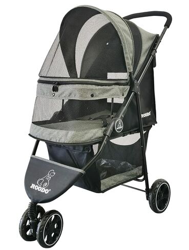 ROODO Dog Stroller Pet Stroller خفيفة الوزن ومتعددة الوظائف وقابلة للطي ومحمولة ومدمجة للركض وعربة الأطفال بثلاث عجلات ومعدات الحيوانات الأليفة والجرو وعربة سفر للكلاب والقطط الصغيرة والمتوسطة (الرماد الكاتيوني) in Saudi Arabia