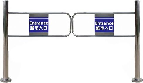 Automatic Rebound Swing Gate, Stainless Steel Entrance Door with Spring, Manual 90° One-Way Pedestrian Access for Supermarket and Industrial Fence in Kuwait