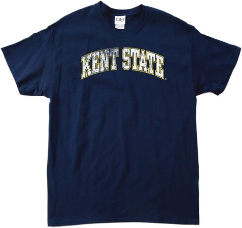Kent State Golden Flashes 100-Percent Pre-Shrunk Vintage Arch College Short Sleeve Tee, Medium, Navy in Kuwait