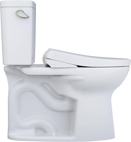 TOTO® Drake® WASHLET®+ مرحاض من قطعتين ممدود بارتفاع 1.28 GPF عالمي TORNADO FLUSH® مع مقعد بيديت معاصر S7A، قطن أبيض - MW7764736CEFG#01 in Kuwait