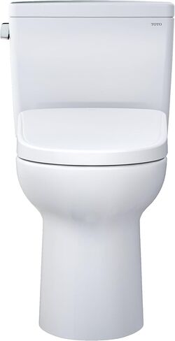 TOTO® Drake® WASHLET®+ مرحاض من قطعتين ممدود بارتفاع 1.28 GPF عالمي TORNADO FLUSH® مع مقعد بيديت معاصر S7A، قطن أبيض - MW7764736CEFG#01 in Kuwait