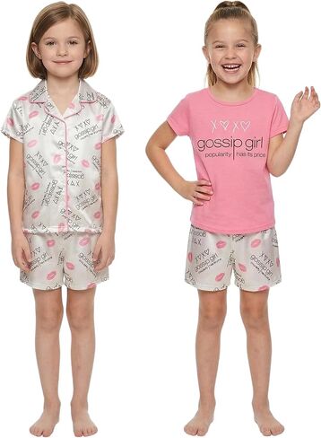Komar Kids Girls' Gossip Girl 3pc Charmeuse Pajama Set in Saudi Arabia
