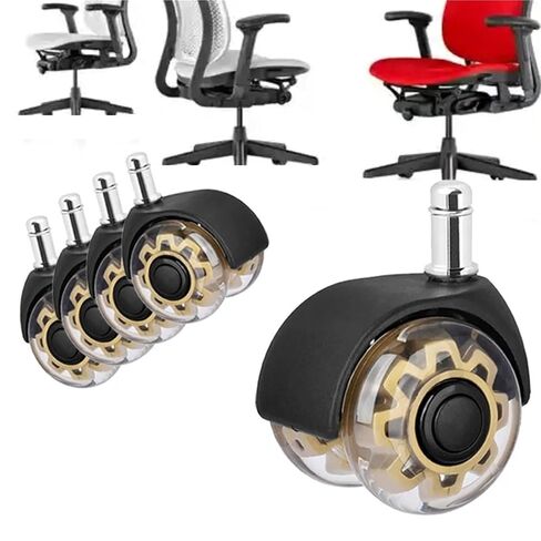 2 Inch M11X22mm Black/White Office Chair Transparent Wheel Swivel Electric Casters 5Pcs(7,M10X22mm) in Kuwait