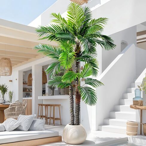 Big Artificial Palm Tree Tall Faux Tropical Trees Indoor Outdoor Realistic Floor Plants Large Fake Plant for Home Living Room Office Decor Porch Outside Patio arboles para Modern Farmhouse decoracion in Saudi Arabia