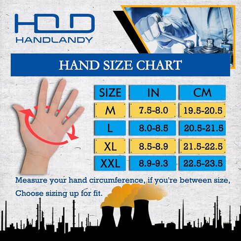 قفازات عمل رجالي من HANDLANDY تعمل باللمس، وقفازات ميكانيكية مساعدة، مرنة قابلة للتنفس - مفاصل مبطنة وراحة اليد in Kuwait