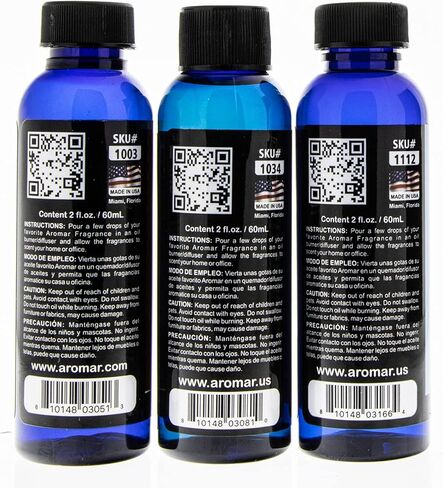 زيت عطر أرومار الفاخر، زجاجة 2 أونصة، 3 عبوات رائحة عطرية تدوم طويلاً، علاج عطري منعش ومنشط لغرفة المعيشة وغرفة النوم والمطبخ 2 أونصة in Kuwait