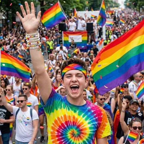Artlunar LGBT فخر سوار لمزدوجي الميل الجنسي مثليه مثلي الجنس والحلفاء فخر الحب يفوز قوس قزح ملون مطرز الطين مطاطا تكويم تمتد سوار LGBTQ هدايا الاحتفال in Kuwait