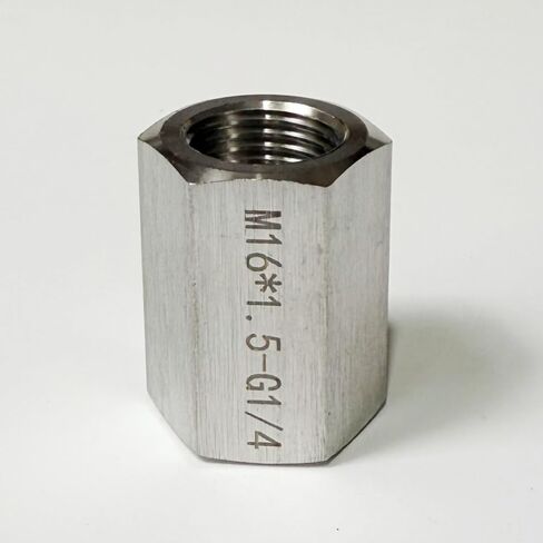 1/2" BSPP To M18x1.5 Female 304 Stainless Steel High Pressure Hex Coupling Pipe Fitting Connector IHNIEAEW in Kuwait