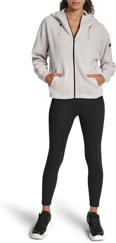 DKNY Women's Sweater Fleece Full Zip Hoodie Sweatshirt With Bungee in Saudi Arabia