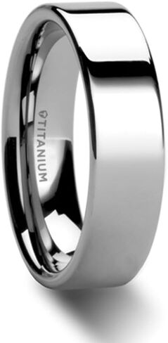 Roy Rose Jewelry Mens Titanium Flat Style Wedding Ring - Polished Finish Comfort Fit - 6mm 8mm Wide - Style Name: Hardy in Saudi Arabia