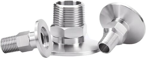 1pc KF16 Vacuum to 3/8" BSPT Male Thread Stainless Steel Flange Pipe Hex Pipe Fitting IHNIEAEW in Kuwait