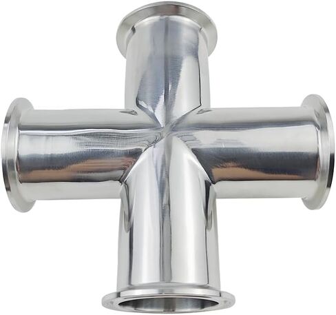 أنبوب OD 25 مللي متر من الفولاذ المقاوم للصدأ SS304 4 Way Cross Fitting 1.5 "ثلاثي المشبك Feerule OD 50.5 مللي متر مشروب منزلي IHNIEAEW in Kuwait