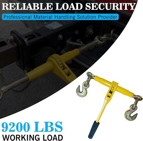 2 Pack 3/8"-1/2"Ratchet Chain Binders,9200 LBS Working Tie Downs, for Grade 80 Transport Chain Load,Labor-Saving Anti-Skid Handle,Heavy Duty Ratchet Binders for Truck, Tie Down, Hauling, Towing in Kuwait