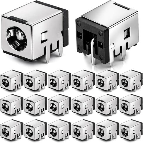 Clyxgs 20Pcs DC Power Jack Socket DC-091, 5.5mm x 2.1mm Female Connector, PCB Mount with Positioning Peg, Metal Shield High Current (DC 24V 8A) for Repair & DIY Projects in Saudi Arabia