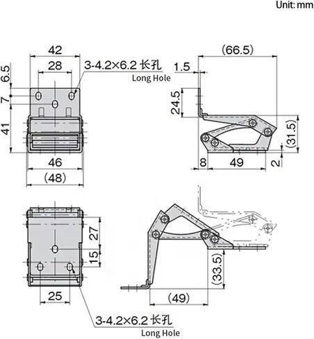 304 Stainless Steel Industrial Electrical Engineering Machinery Equipment Cabinet Door Folding Hinge 1Pcs in Kuwait