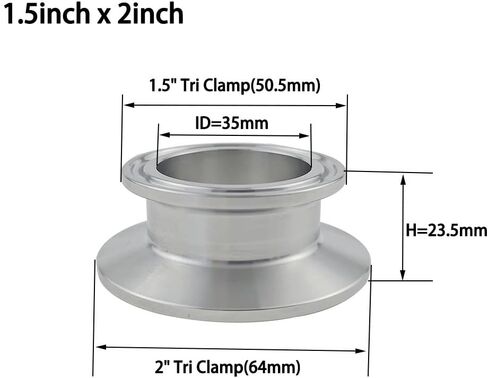 2 "ثلاثي المشبك المخفض نهاية غطاء SS304 الفولاذ المقاوم للصدأ TC50.5 الطويق البيرة تركيب الأنابيب IHNIEAEW in Kuwait