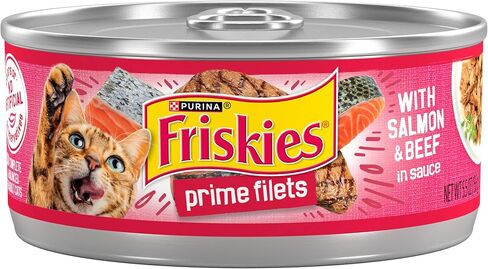 Friskies Purina Friskies Wet Cat Food, Prime Filets With Salmon & Beef in Sauce - (24) 5.5 oz. Cans in Saudi Arabia